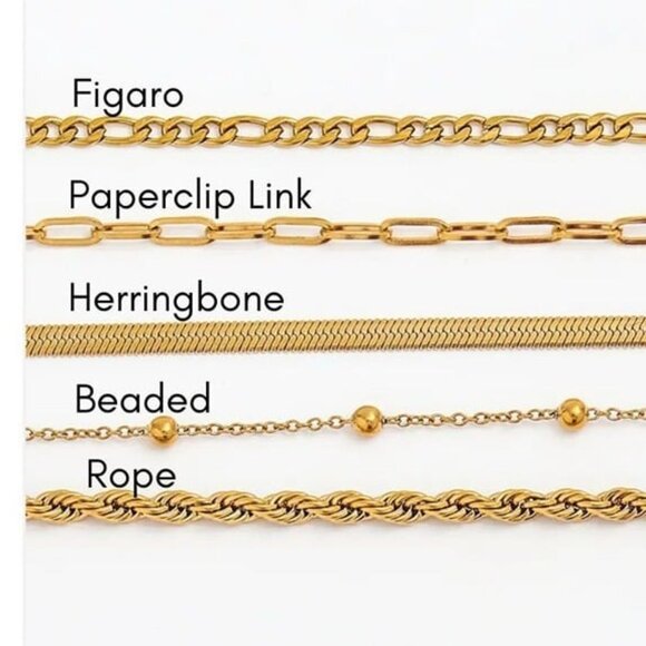 YOU PICK 2! Waterproof Gold chain Bracelets stack tarnish free gold chains CUTE - Picture 4 of 13